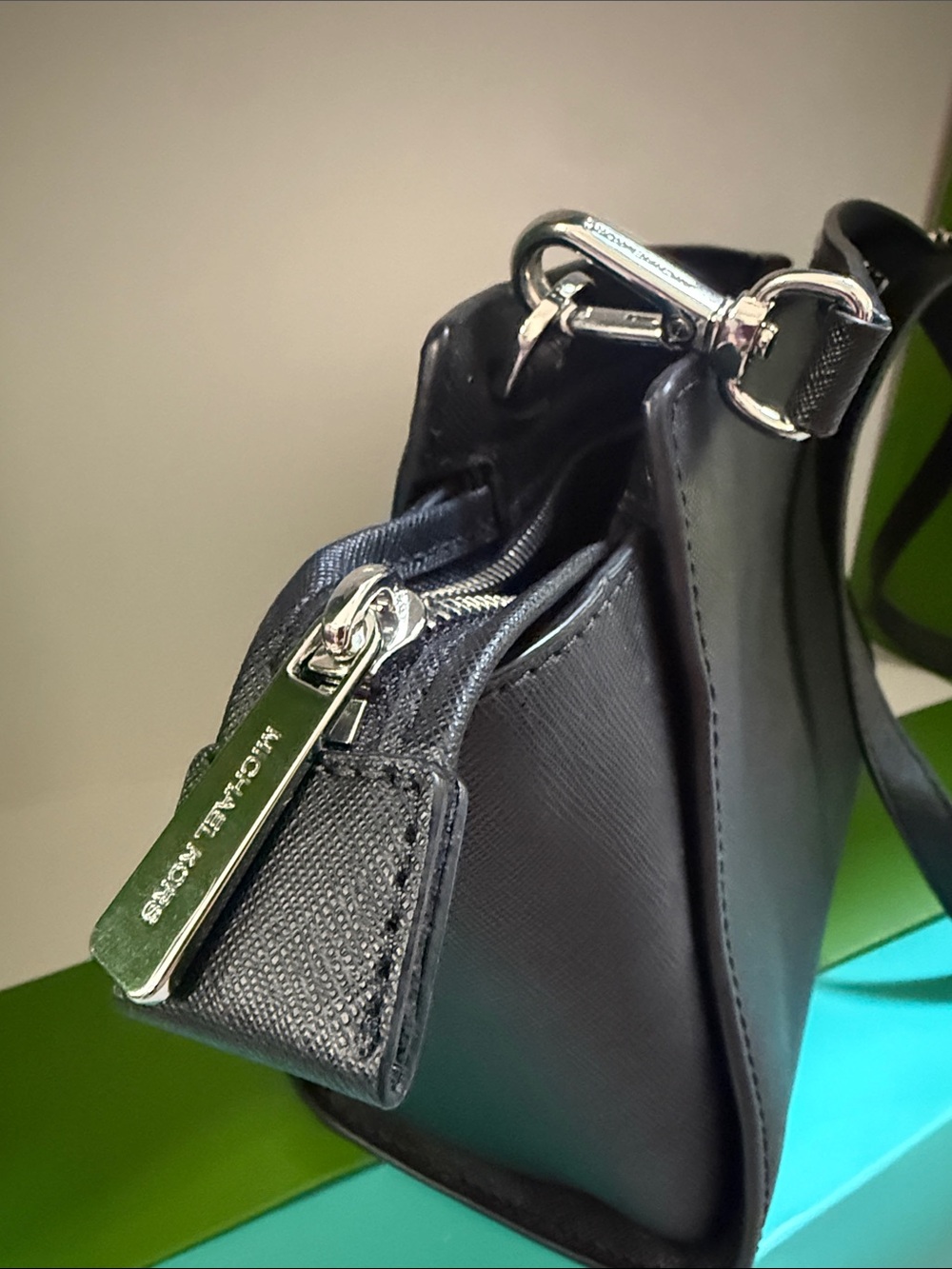 Michael Kors Black, Gray & White Floral Applique Crossbody - Picture 8 of 8